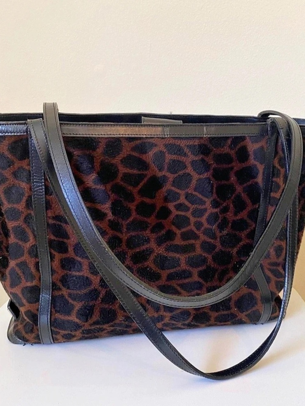 Animal Print Tote in Brown & Black